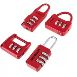 Image of Amtech T1153 4 Piece combination padlock set