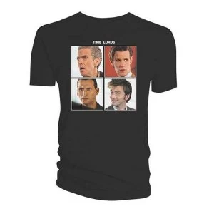 Image of Doctor Who - Quartet Time Lords Womens Medium T-Shirt - Black