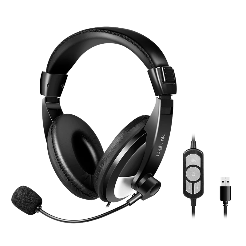 Image of LogiLink Headset Stereo. with Microphone. USB. black