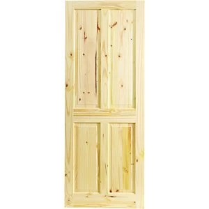 Image of Wickes Chester Internal Knotty Pine 4 Panel Softwood Door 1981 x 838mm