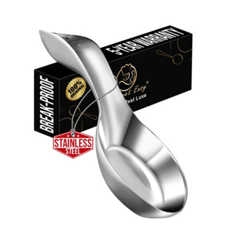 Image of Gourmet Easy Break-Proof Stainless Steel Spoon Rest - Silver