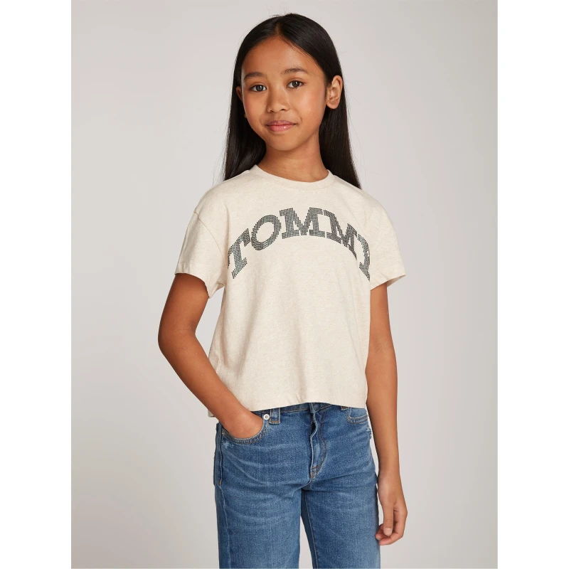 Image of Tommy Hilfiger TOMMY DOT FOIL TEE SS Regular Fit T-Shirts 4Y Cream 59885269135