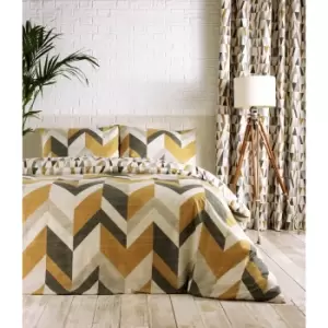 Image of Furn Renovate Duvet Cover Set (Single) (Charcoal/Gold)