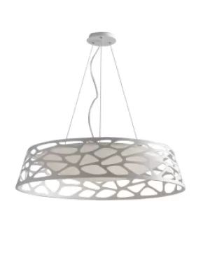 Image of MAUI LED Cylindrical Pendant Ceiling Light White 3840lm 4000K 76x17cm