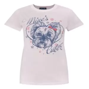 Image of Junk Food Womens/Ladies MineA's Cuter T-Shirt (S) (Pale Pink)