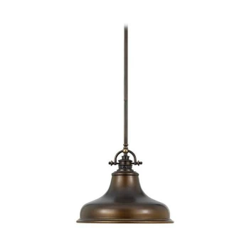 Image of Elstead - Emery - 1 Light Dome Ceiling Pendant Palladian Bronze, E27