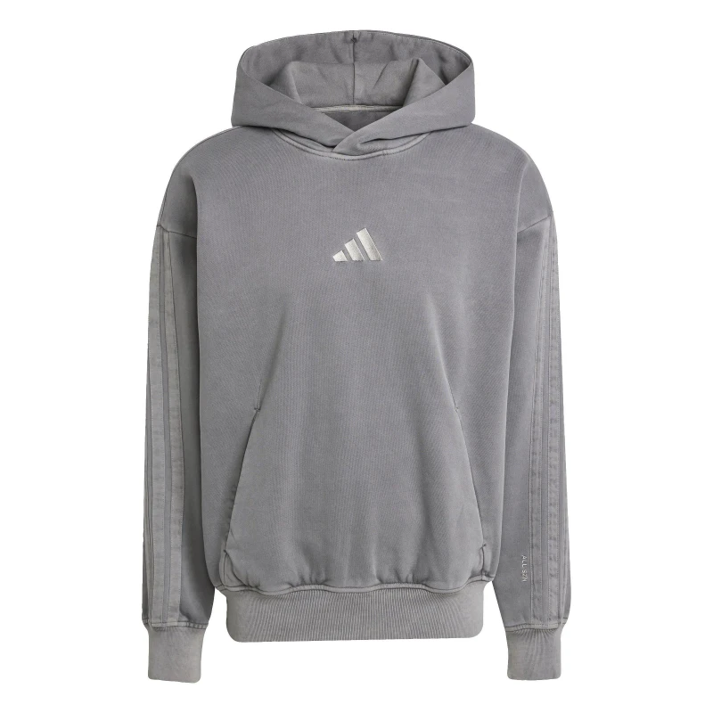 Image of adidas ALL SZN Fleece Washed Hoodie Mens Washed Grey male S