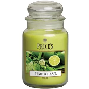 Image of Prices Candles Lime Basil Scented Jar Candle