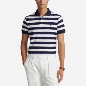 Image of Polo Ralph Lauren Slim-Fit Striped Cotton-Pique Polo Shirt - S