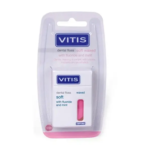Image of Vitis Waxed Fluoride & Mint Soft Dental Floss 50m