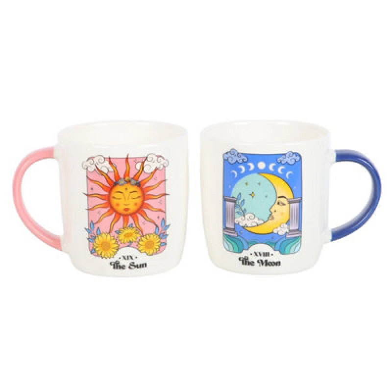 Image of Something Different Something Different Sun and Moon Celestial Mug Set Pack of 2 in White White One Size Unisex 5063470806409