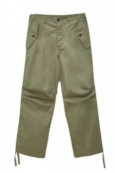 Image of Mens French Connection Military Broken Twill Trousers Garrison Green