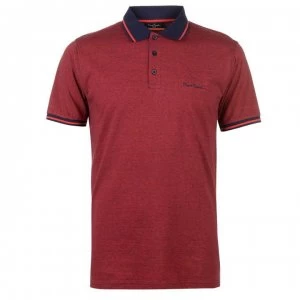 Image of Pierre Cardin Pin Stripe Polo Shirt Mens - Red/Navy