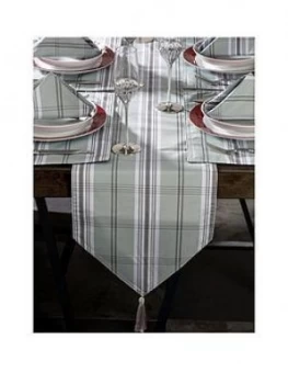 Image of Grey Tartan 13 Piece Table Linen Set