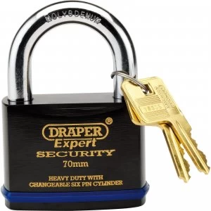 Image of Draper Expert Heavy Duty Steel Padlock 70mm Standard