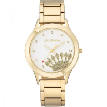 Image of Juicy Couture White And Gold 'Black Label' Ladies Watch - JC/1052WTGB