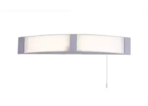 Image of Bathroom Wall Lamp c, w Shaver Socket & Pull Switch, 1 x 10W LED, 4000K, 900lm, IP44, White, 3yrs Warranty