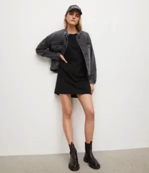 Image of AllSaints Womens Stud T-Shirt Dress, Black, Size: M