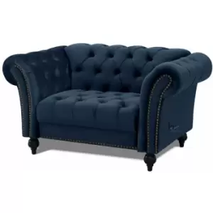 Image of Mayfair Midnight Blue Velvet Curved Sofa 1.5s