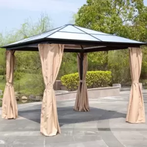 Image of Katie Blake Aspen 3m x 3m Gazebo with Polycarbonate Roof - Taupe