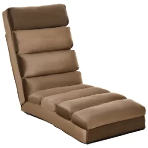 Image of HOMCOM Folding Floor Sofa Bed Adjustable Lounger Sleeper Futon Mattress Chair W/Pillow-Brown