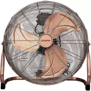Image of Schallen Copper Metal High Velocity Cold Air Circulator Adjustable Floor Fan with 3 Speed Settings - 14"