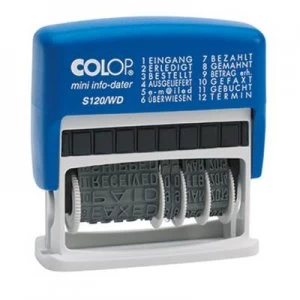 Image of Colop mini info-dater S120/WD Date stamp 47 x 4mm (W x H) Blue, Grey