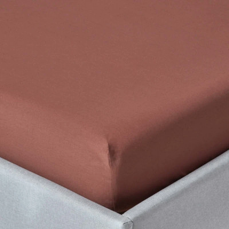 Image of Homescapes Chocolate Egyptian Cotton Fitted Sheet 200 Tc, Small Double