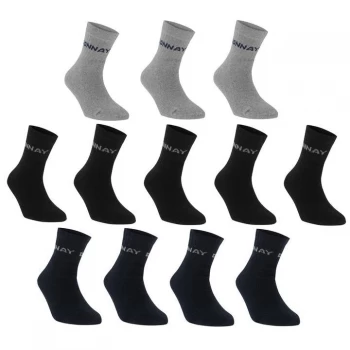 Image of Donnay Quarter Socks 12 Pack Junior - Dark Asst