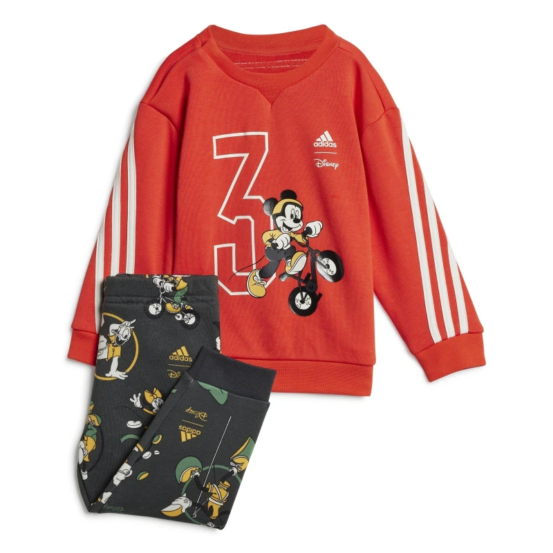 Image of adidas Mickey Mouse Sweatshirt and Jogger Set Babies Red/White unisex 12-18 Months