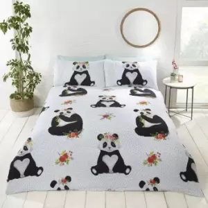 Image of Panda Fun-Filled, Duvet Set, Multicolour, Size: Double - 200cm x 200cm