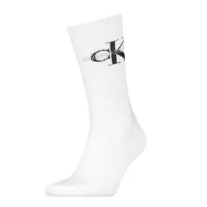 Image of Calvin Klein Rib Socks 1 Pack Mens - White