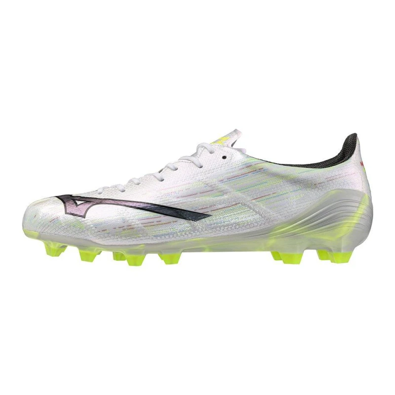 Image of Mizuno Alpha II Mens Firm Ground Rugby Boots Wht/Slv Iri/Blk male 8 (42)