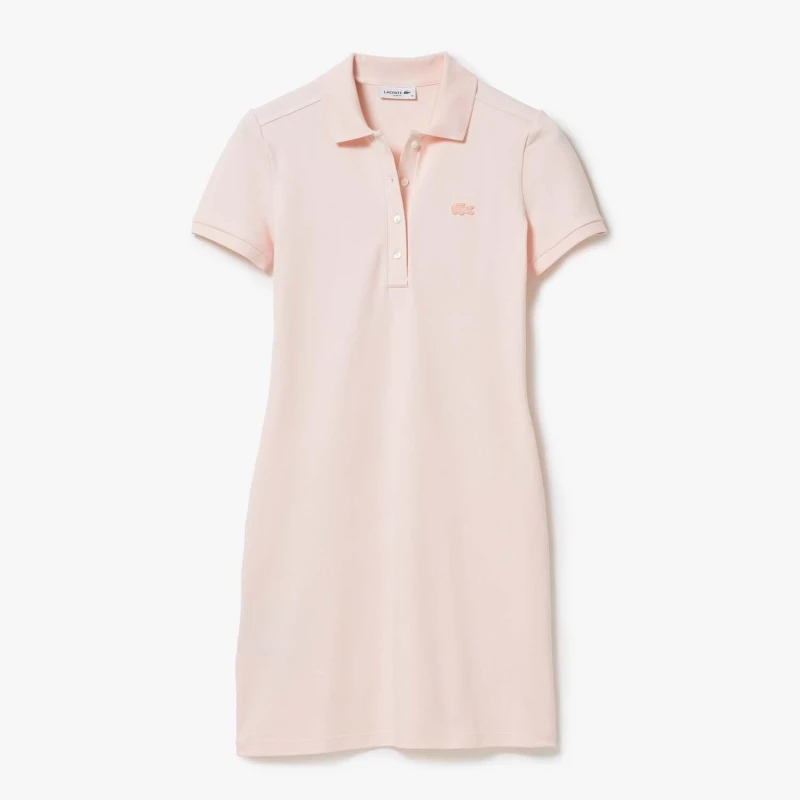 Image of Lacoste Slim Fit Stretch Piqu Polo Dress - Pink Pink 8