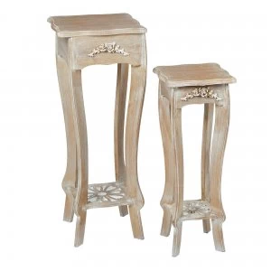 Image of Provence White Set of 2 Plant Stands White