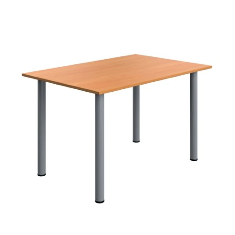 Image of Serrion Pole Leg Rectangular Table 1200x800x730mm Beech/Silver KF800235