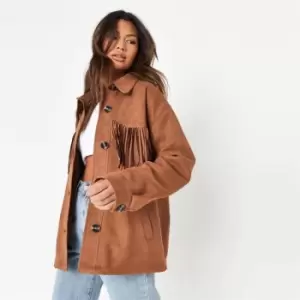 Image of Missguided Suedette Shacket - Neutral