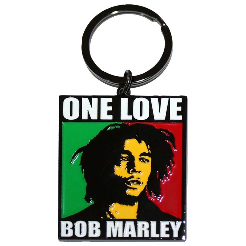 Image of Bob Marley Bob Marley One Love Keyring Keychain in Black One Size Unisex 5056737240429