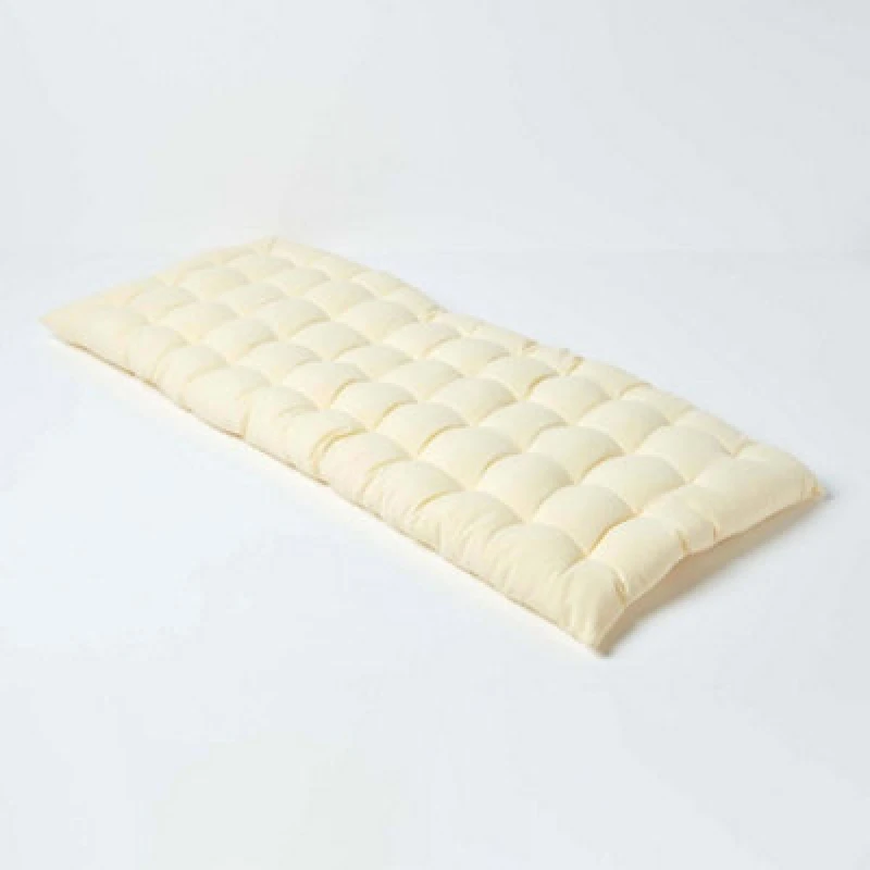 Image of Homescapes Bench Cushion, Two Seater Cream