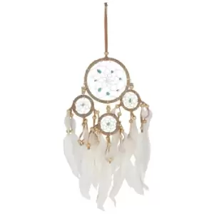 Image of Natural Dreamcatcher with Turquoise Beads - Small