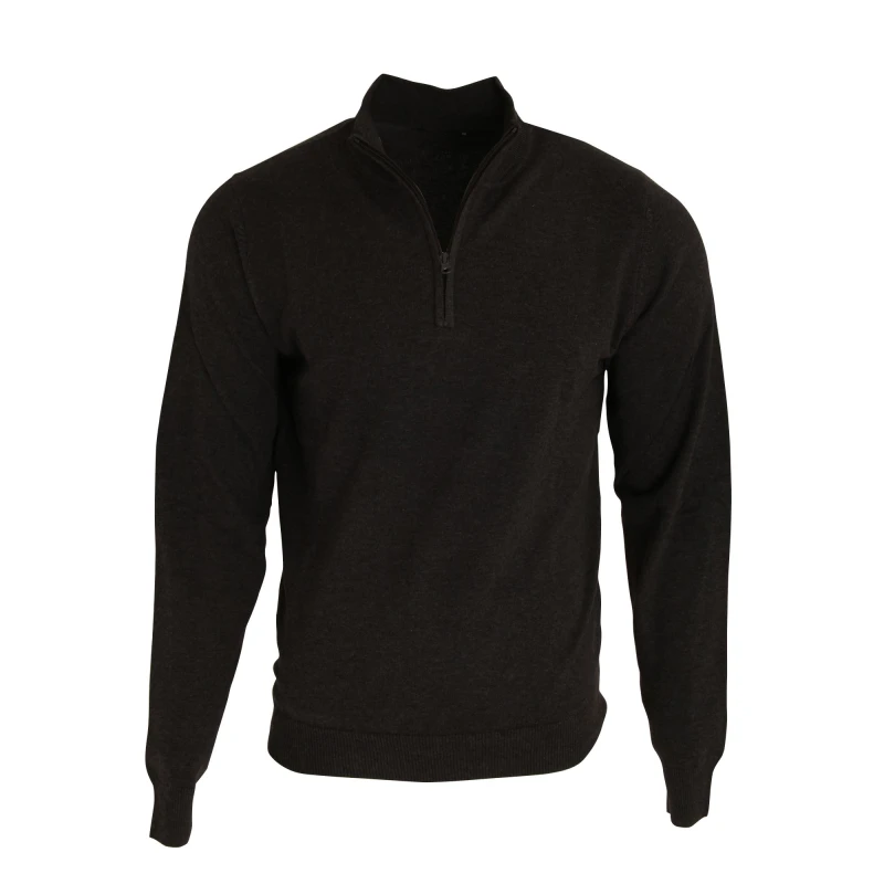 Image of Premier Premier Men 1 4 Zip Neck Knitted Sweater in Black Size: X-Small Black XS Male 5057520146348