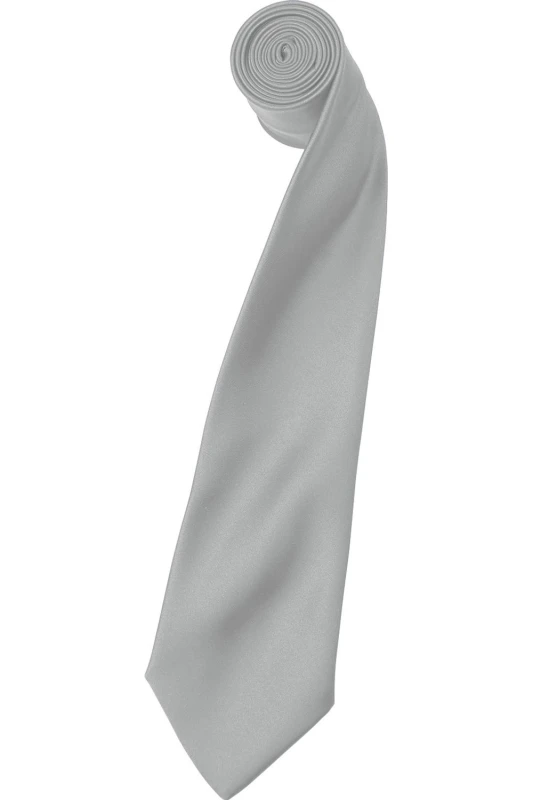 Image of Premier Premier Men Plain Satin Tie (Narrow Blade) Pack of 2 in Silver Silver One Size Male 5059269153274