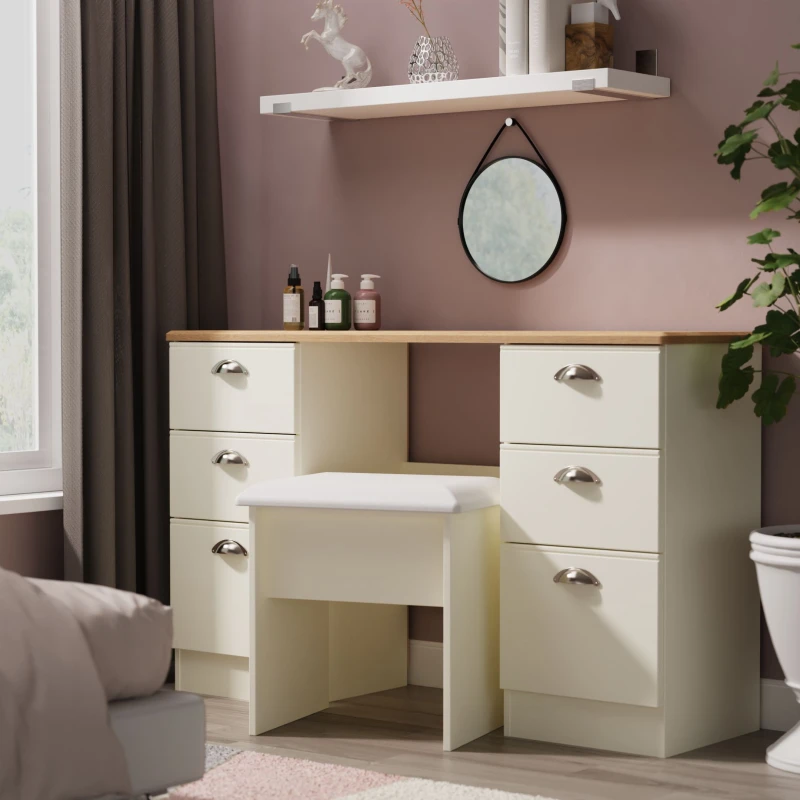 Image of Welcome Furniture Welcome Furniutre Tilly Double Pedestal Desk - Ready Assembled VIC030CARO