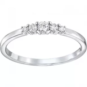 Image of Ladies Swarovski Rhodium Plated Size L Frisson Ring