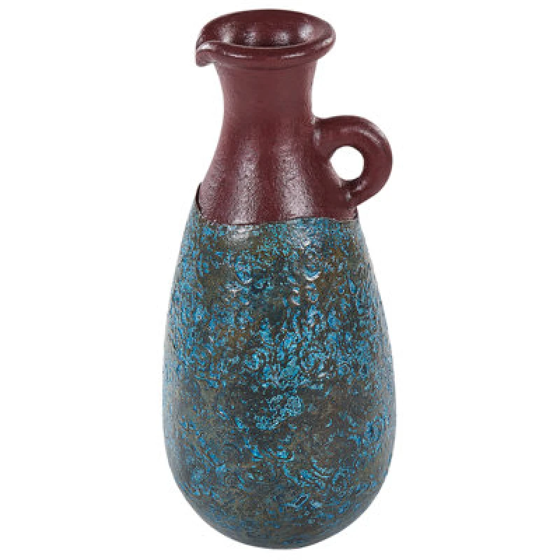 Image of Beliani Decorative Vase Velia Ceramic 40 Cm Blue