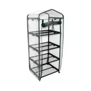 Image of King Fisher - Mini 130cm Tall 4 Shelves / Tiers Garden Greenhouse Green House