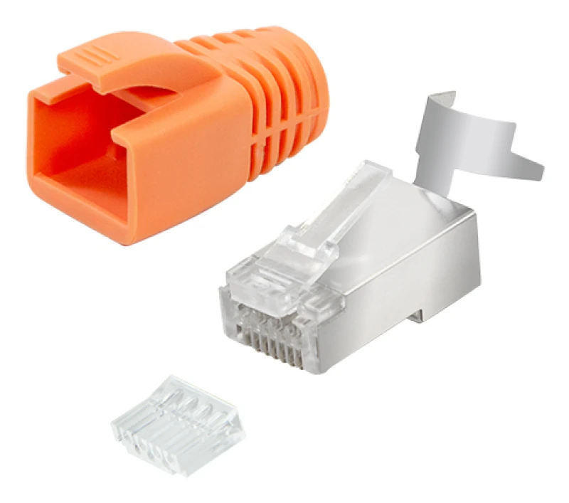Image of LogiLink MP0078 wire connector RJ-45 Orange. Silver