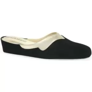 Image of Relax Slippers Messina Ladies Slipper womens Clogs (Shoes) in Black