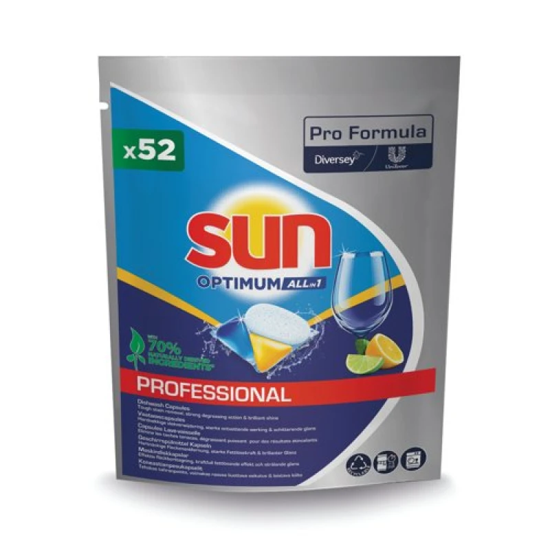 Image of Sun Sun Professional Formula Optimum All In One Dishwasher Capsules Pack of 52 101109462 101109462