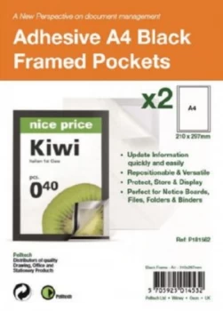 Image of S/Adhesive A4 Black Display Frames with Magnetic Closure Pk2